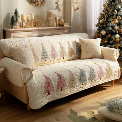 Golden Forest Quilted Sofa Cover NCU0DV8358