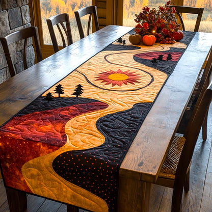 Golden Forest Road Quilted Table Runner NCU0XD177