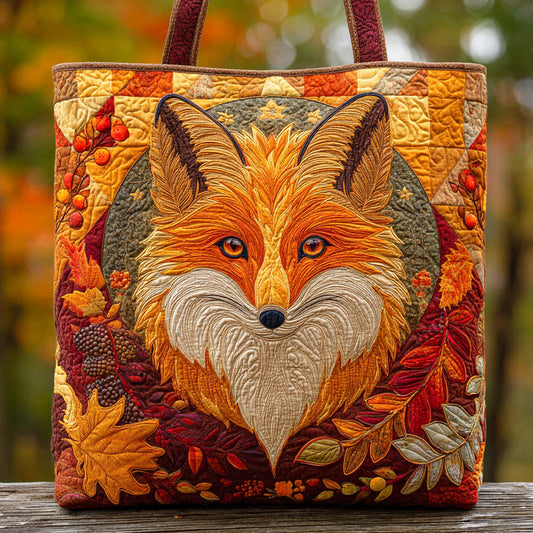 Golden Fox Quilted Tote Bag NCU0TD597