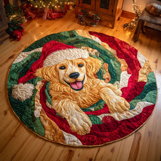Golden Frost Quilted Round Mat NCU0TD473