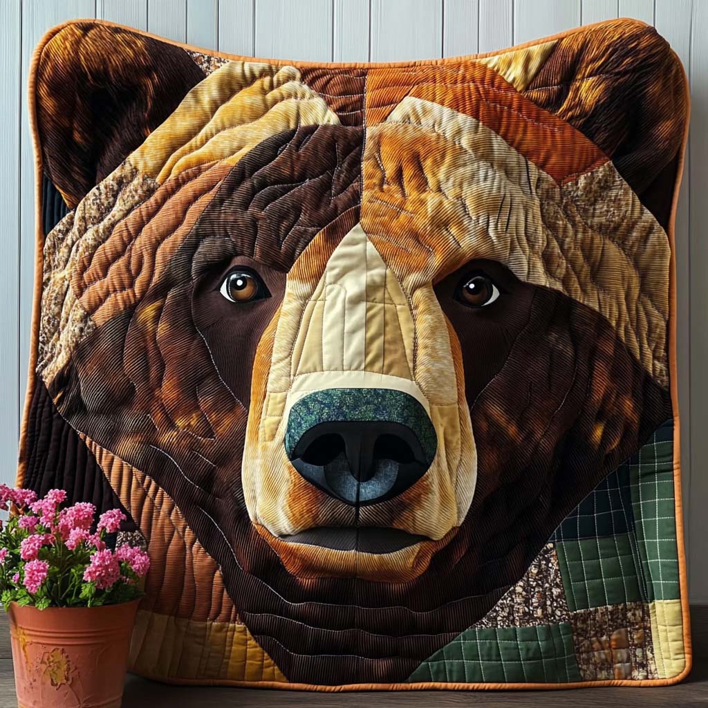 Golden Fur Trail Quilted Blanket NCU0NT7504