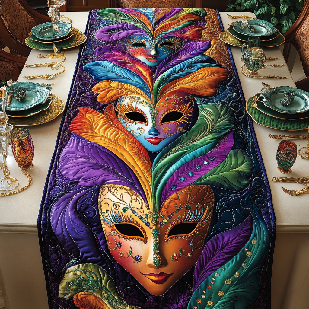 Golden Gala Quilted Table Runner NCU0DV3258