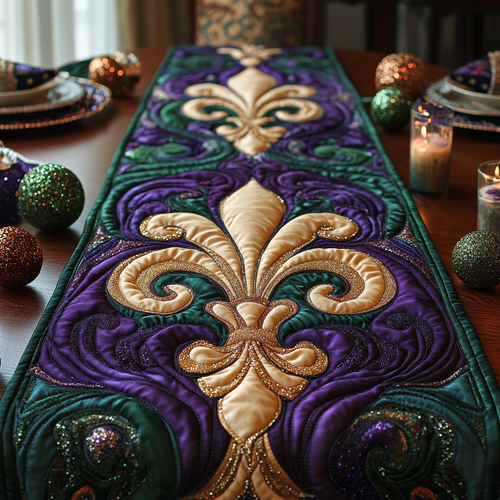 Golden Gala Quilted Table Runner NCU0DV3286