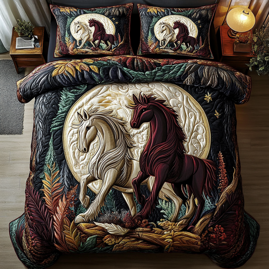 Golden Gallop 3-Piece Quilted Bedding Set NCU0VH2915