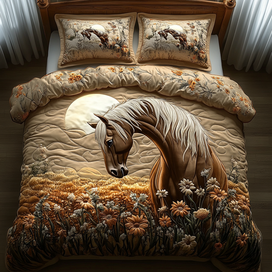 Golden Gallop Quilted Bedding Set NCU0DV2858