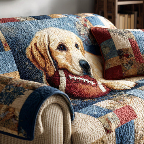 Golden Game Day Quilted Sofa Cover NCU0TD2164