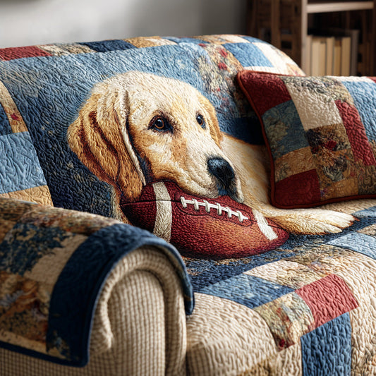 Golden Game Day Quilted Sofa Cover NCU0TD2164