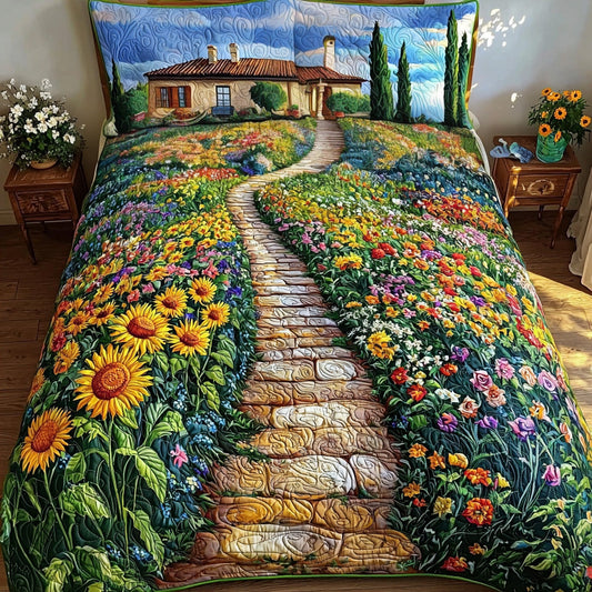 Golden Garden 3-Piece Quilted Bedding Set NCU0DV6691
