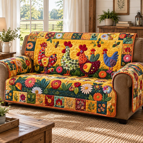 Golden Garden Farm Quilted Sofa Cover NCU0PT12276