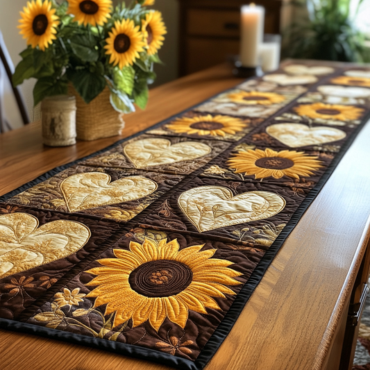 Golden Garden Quilted Table Runner NCU0VH3937