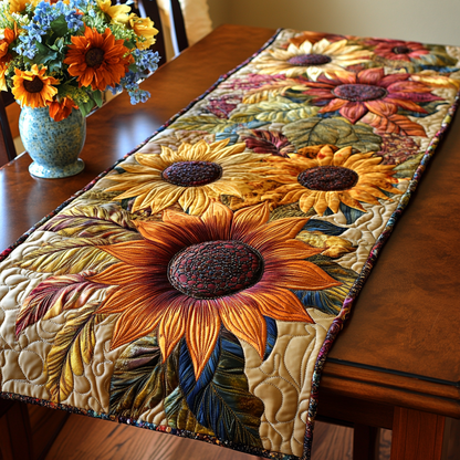 Golden Garden Quilted Table Runner NCU0VL1484