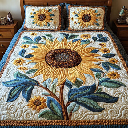 Golden Gaze 3-Piece Quilted Bedding Set NCU0NT2806