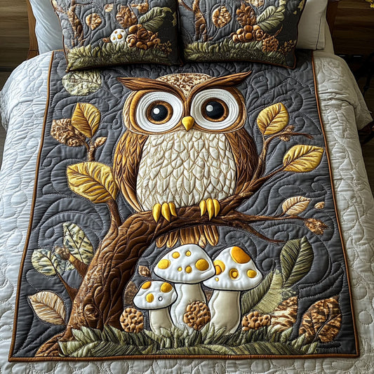 Golden Gaze 3-Piece Quilted Bedding Set NCU0NT4742