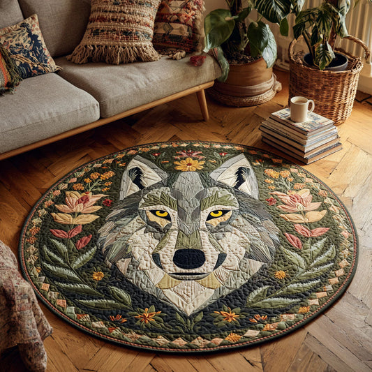Golden Gaze Quilted Round Mat NCU0TV061