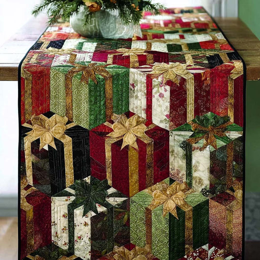 Golden Gift Parade Quilted Table Runner NCU0NT9984