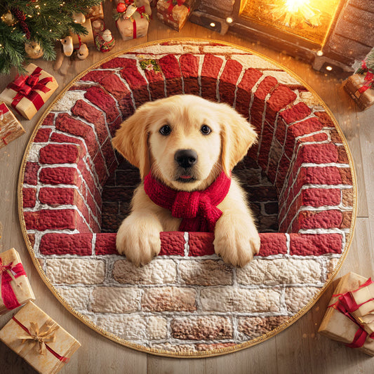 Golden Gift Quilted Round Mat NCU0TD474