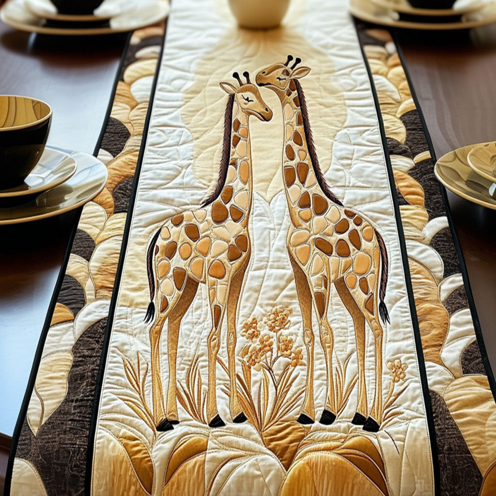 Golden Giraffe Duo Quilted Table Runner NCU0NT4398