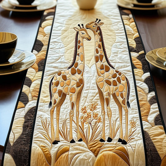 Golden Giraffe Duo Quilted Table Runner NCU0NT4398
