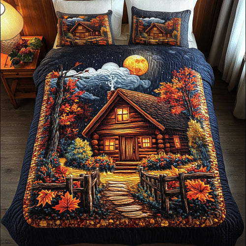 Golden Glow 3-Piece Quilted Bedding Set NCU0NT3657