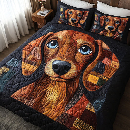 Golden Glow 3-Piece Quilted Bedding Set NCU0NT4988