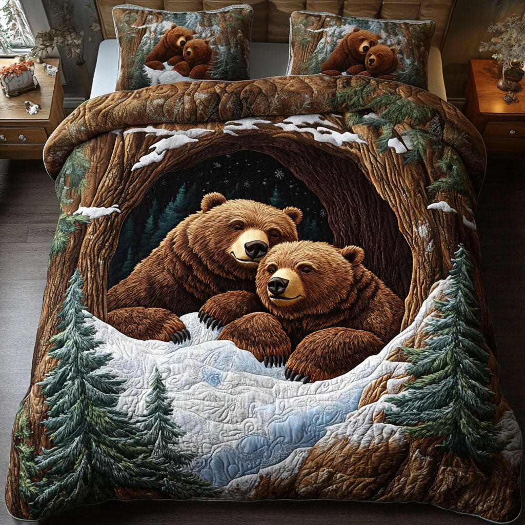 Golden Glow 3-Piece Quilted Bedding Set NCU0NT5367