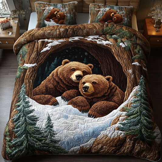 Golden Glow 3-Piece Quilted Bedding Set NCU0NT5367