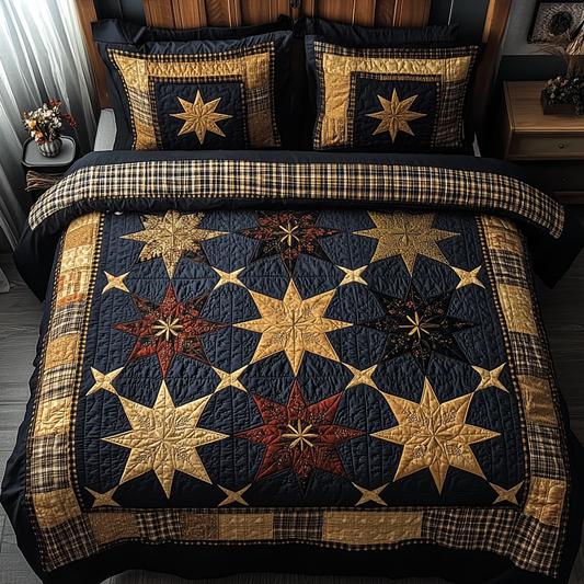Golden Glow 3-Piece Quilted Bedding Set NCU0VH2887