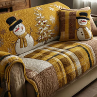 Golden Glow Festive Nights Quilted Sofa Cover NCU0PT10362