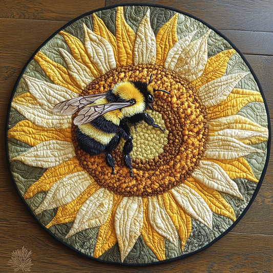 Golden Glow Quilted Round Mat NCU0DV6869