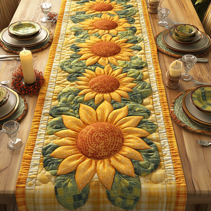 Golden Glow Quilted Table Runner NCU0DV3459
