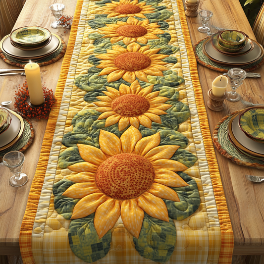 Golden Glow Quilted Table Runner NCU0DV3459