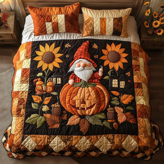 Golden Gnome Trail 3-Piece Quilted Bedding Set NCU0NT8367