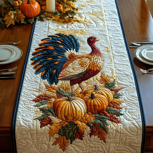 Golden Gobble Quilted Table Runner NCU0DV7394