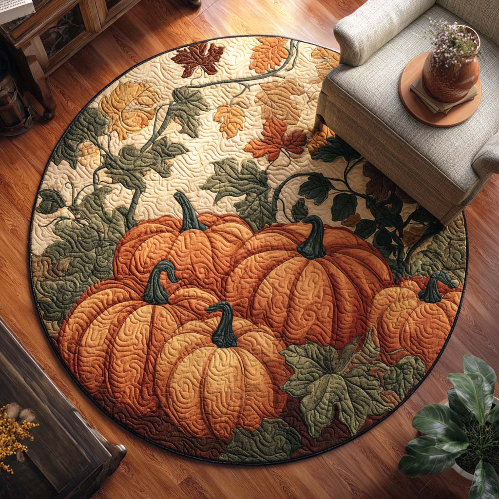Golden Gourd Quilted Round Mat NCU0TD060