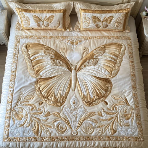 Golden Grace 3-Piece Quilted Bedding Set NCU0NT2280