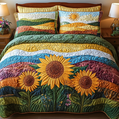 Golden Grace 3-Piece Quilted Bedding Set NCU0DV4524