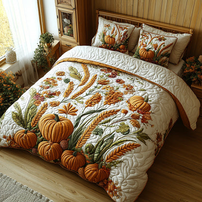 Golden Grains 3-Piece Quilted Bedding Set NCU0DV7102
