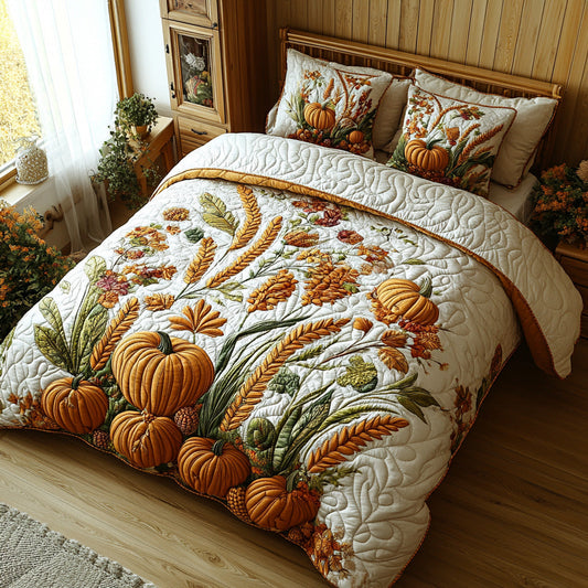 Golden Grains 3-Piece Quilted Bedding Set NCU0DV7102