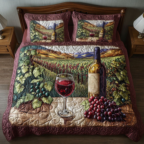 Golden Grapes 3-Piece Quilted Bedding Set NCU0NT6028