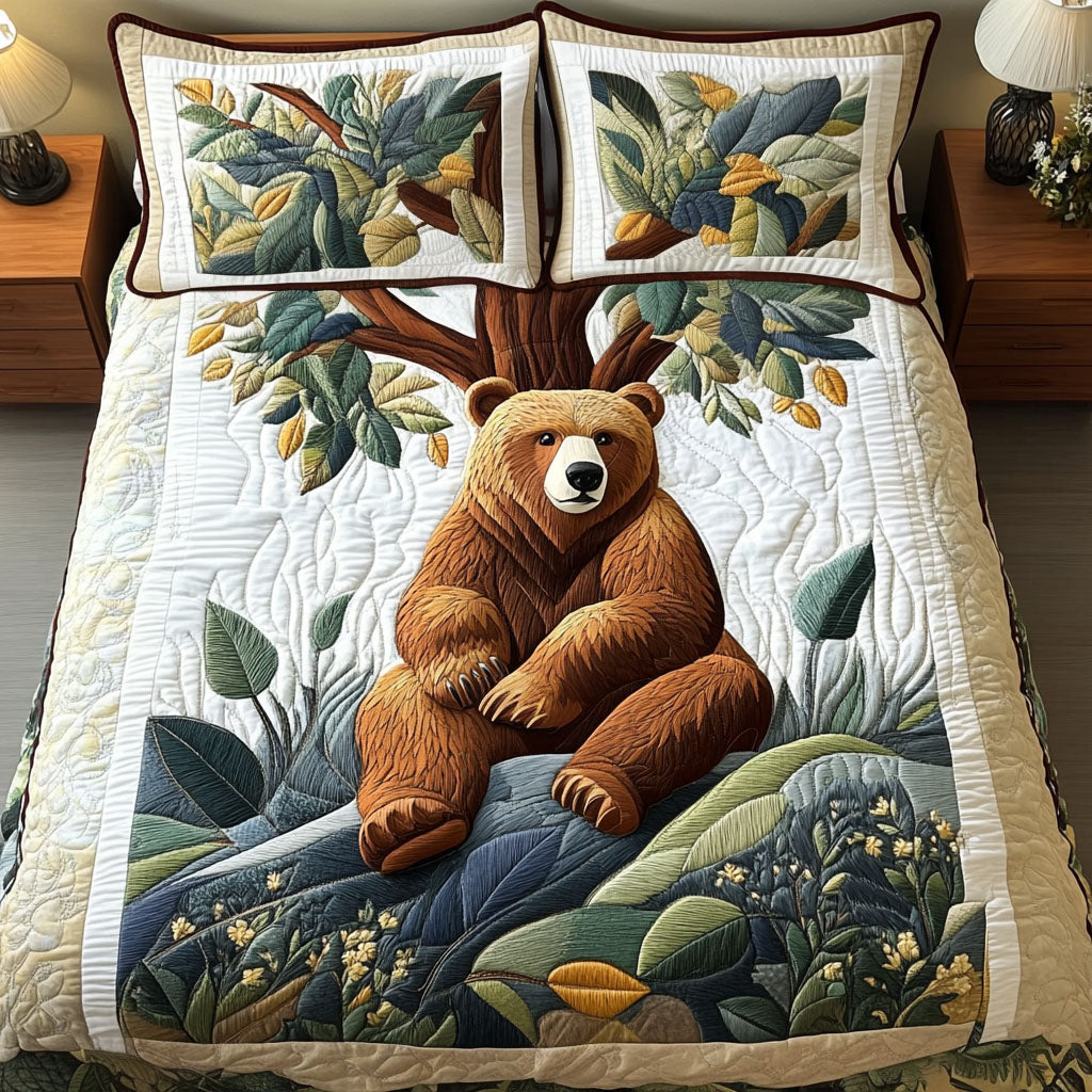 Flower Patchwork 3-Piece Quilted Bedding Set GFTOTP18307
