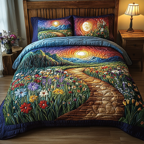 Golden Grove 3-Piece Quilted Bedding Set NCU0VL2419