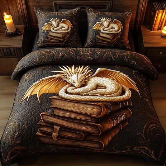 Golden Guardian 3-Piece Quilted Bedding Set NCU0VL1282