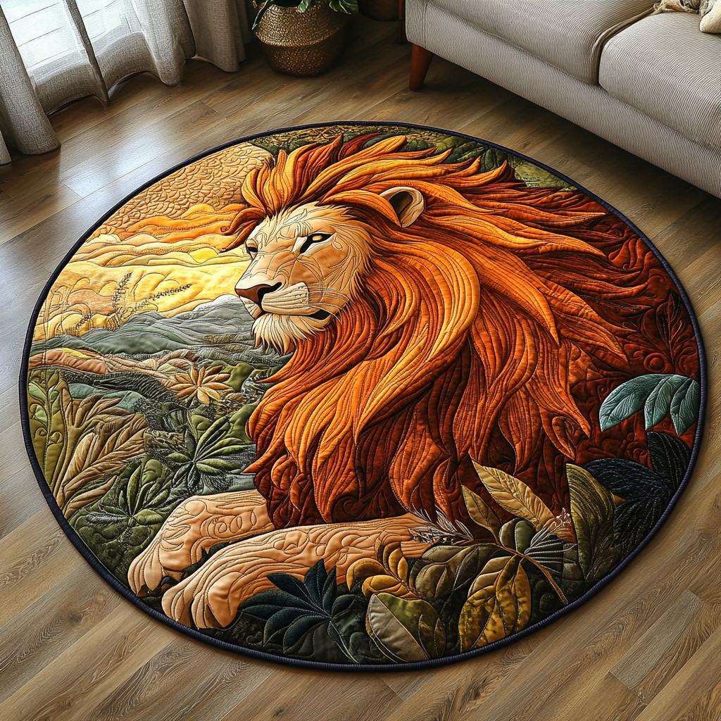 Golden Guardian Quilted Round Mat NCU0DV3703