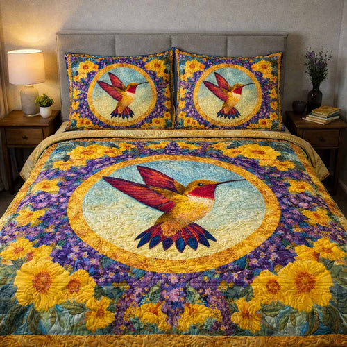Golden Halo 3-Piece Quilted Bedding Set NCU0XD2570