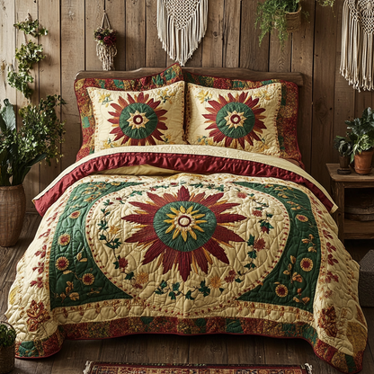 Golden Harmony 3-Piece Quilted Bedding Set NCU0VL932