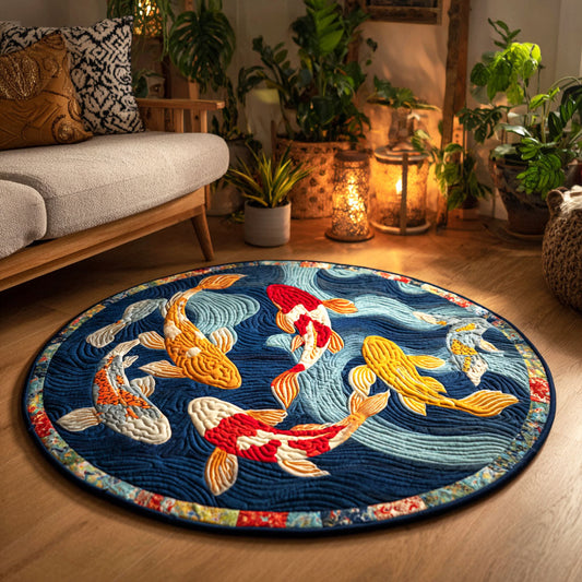 Golden Harmony Quilted Round Mat NCU0TV273