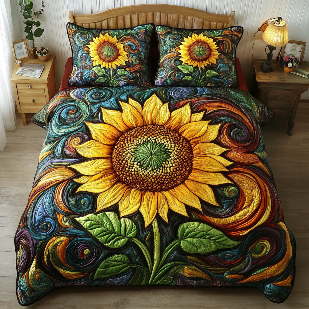 Golden Harvest 3-Piece Quilted Bedding Set NCU0DK3534