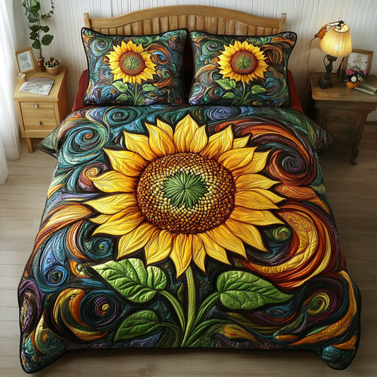 Golden Harvest 3-Piece Quilted Bedding Set NCU0DK3534