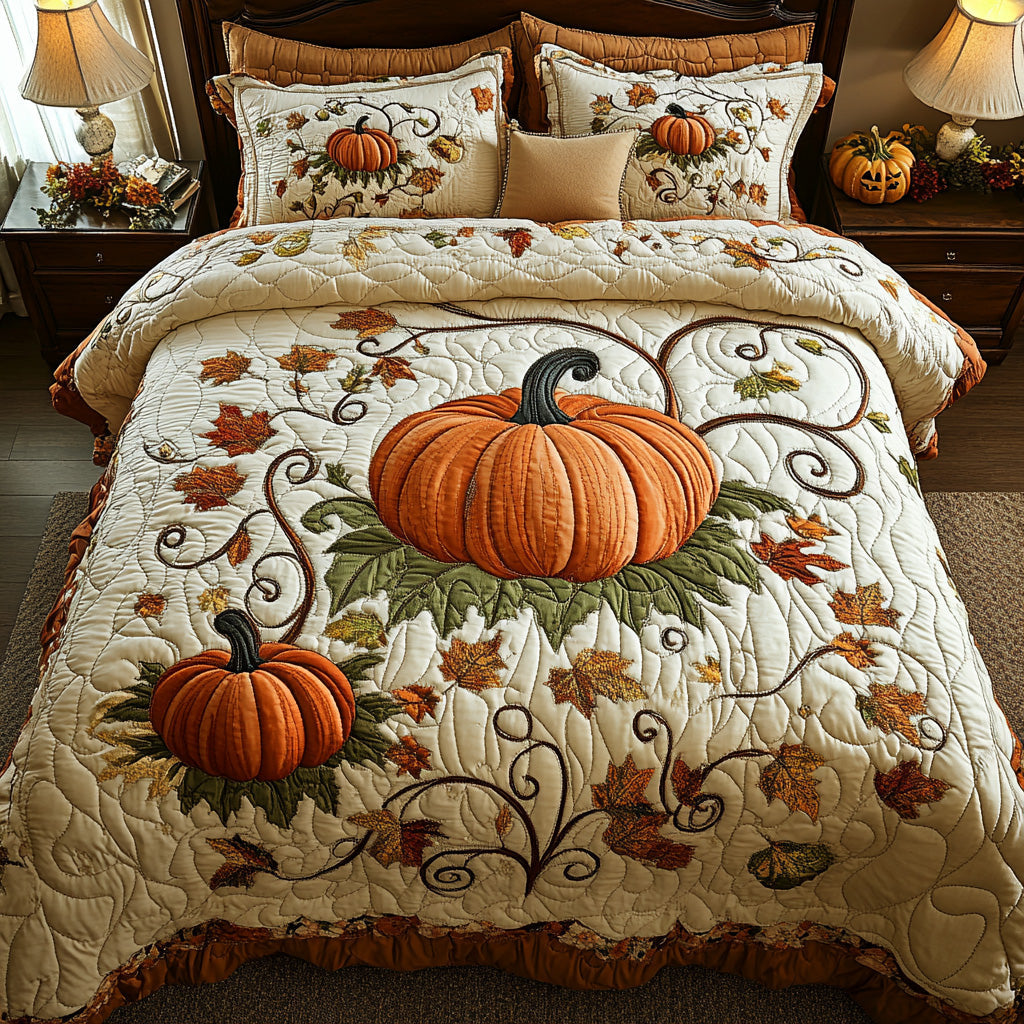 Golden Harvest 3-Piece Quilted Bedding Set NCU0DV6945