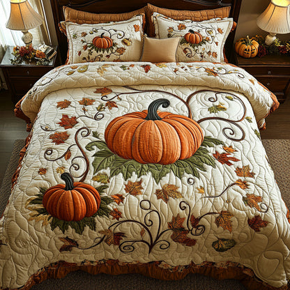 Golden Harvest 3-Piece Quilted Bedding Set NCU0DV6945